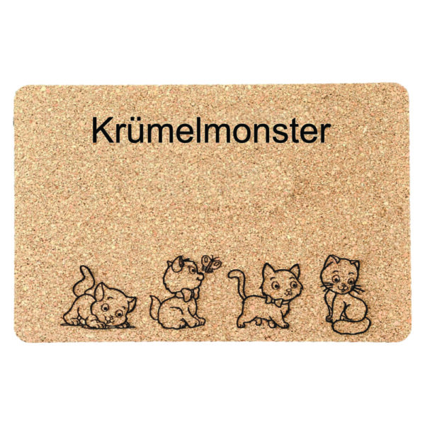 Tischset Kork - Krümelmonster Katzen