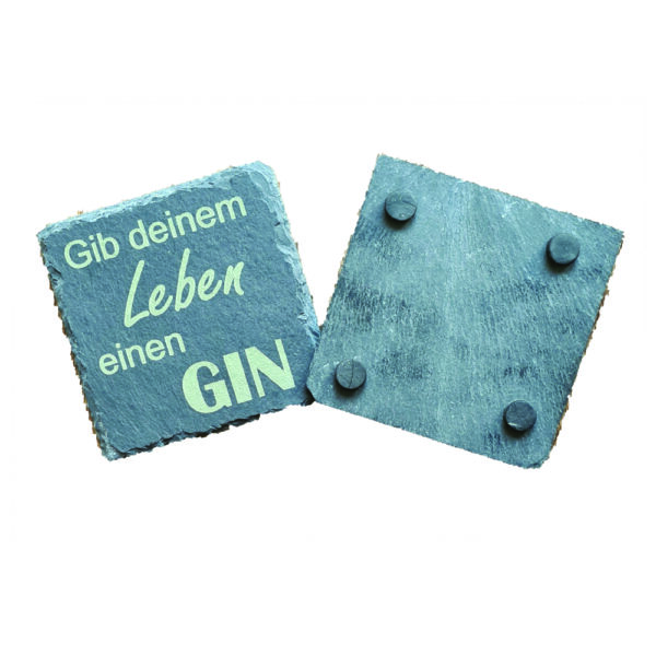 Glasuntersetzer Schiefer - Gib deinem Leben einen Gin