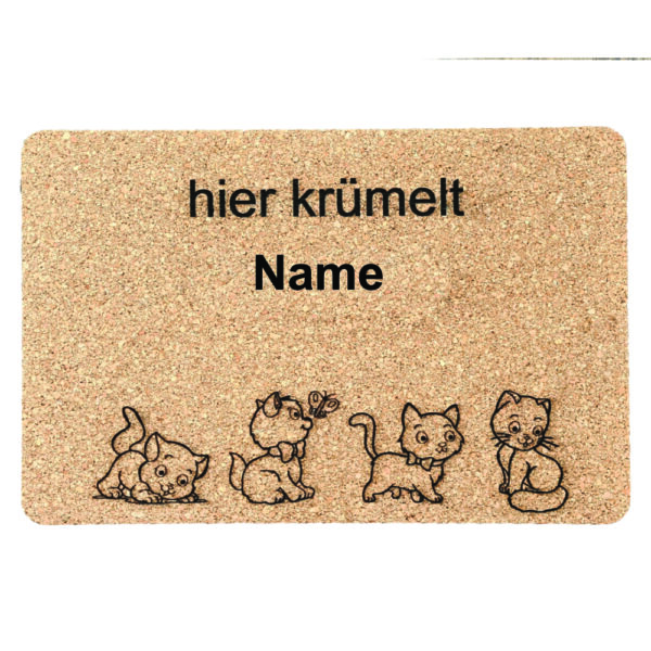 Tischset Kork - hier krümelt ...