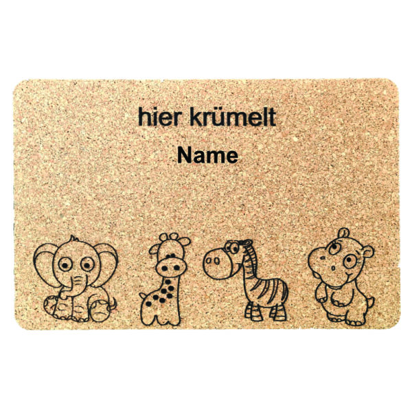 Tischset Kork - hier krümelt ...