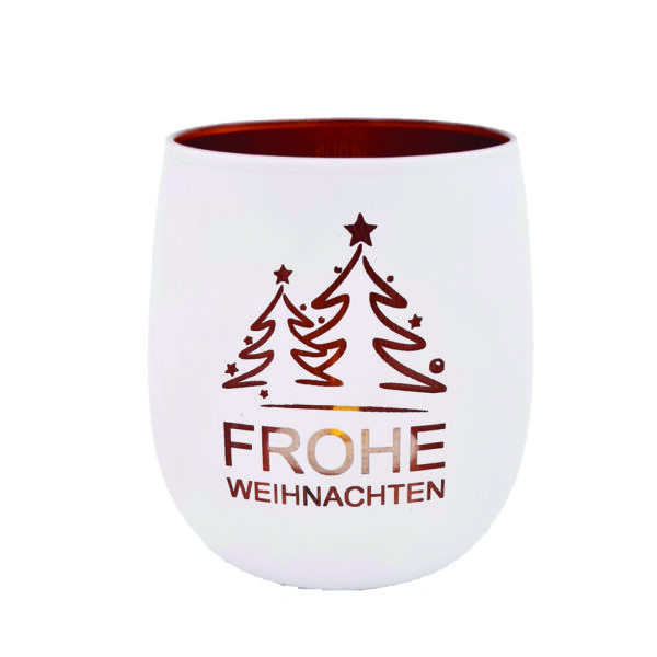 Windlichtglas Weihnachten diverse Farben und Muster 10cm – Bild 5