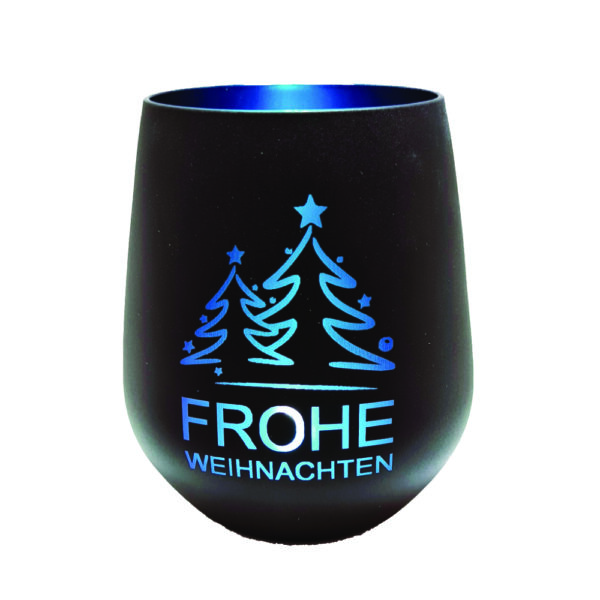 Windlichtglas Weihnachten diverse Farben und Muster 10cm – Bild 3